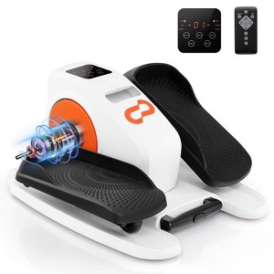 Costway Under Desk Elliptical Machine w/ Display Monitor Remote Control for Home Office Black/White - 1 of 4