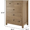 Black 5 Drawer Dresser with Round Handles and Waterproof Particle Board Surface for Bedroom Black - 2 of 4