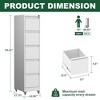 Munora - 5-Drawer Vertical File Cabinet with Lock & Wheels - Heavy Duty for A4/Letter/Legal Files - White - 3 of 4