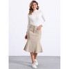 INSPIRE CHIC Women's High Waist Fishtail Ruffle Denim Jean Skirt - 2 of 4