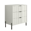 Festivo 3 Drawer Nightstand Off-White: Modern Scandinavian Style, Metallic Handles & Legs, MDF Wood, Safety Tested - 4 of 4