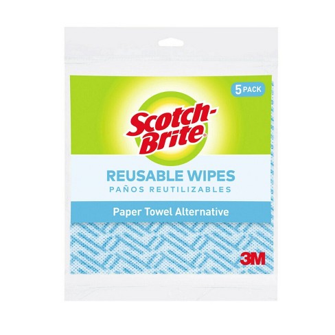 Scotch-Brite Wipes, Reusable, 5 Pack, 5 Each