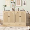 Full Size Murphy Bed with USB Port and Storage Drawers, Foldable Wood Cabinet Bed for Small Spaces-Baofuwish - 2 of 4
