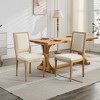 Okak French Country Dining Chairs Set of 2, Kitchen Side Chairs Exquisitely Carved Solid Wood Frame with Square Upholstered Back - 2 of 4