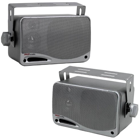 NEW Pyle 3.5" 3-Way Mini Box Speaker System Silver PLMR24S 