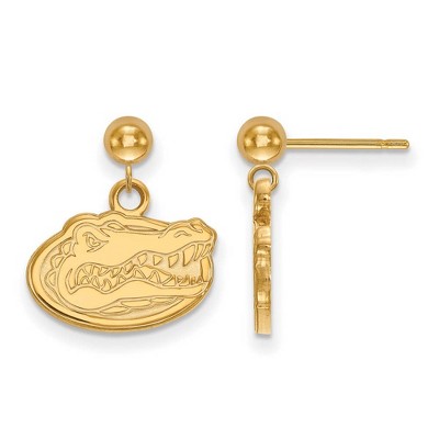 Black Bow Jewelry 14k Yellow Gold Florida Gators NCAA Dangle Earrings