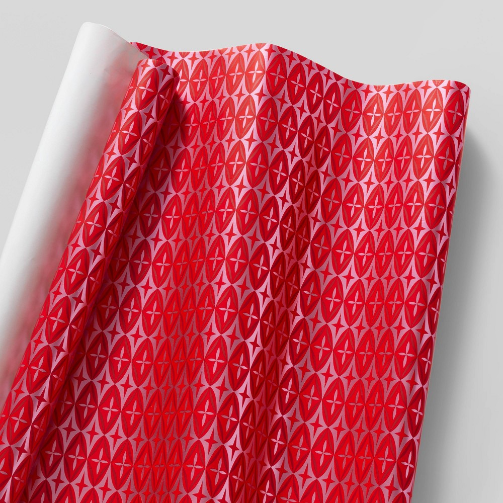 Damask Pattern Gift Wrap Red - Wondershop