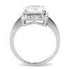 Slickblue Women's High Polished Stainless Steel Ring with Clear CZ, Halo Engagement Style, Sizes 5-10 - 3 of 4