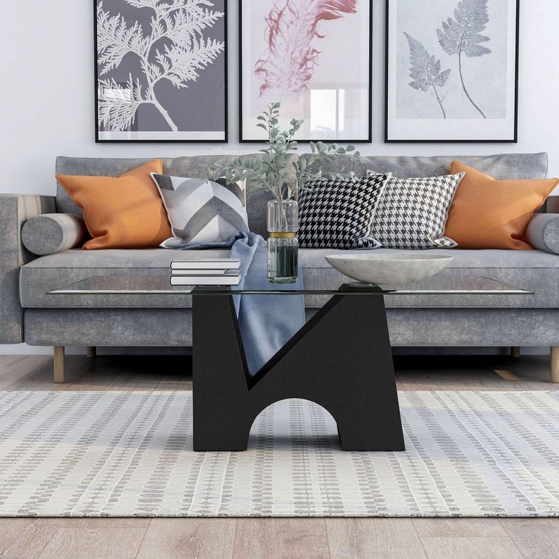 Riverpoint Modern Rectangle Coffee Table Clear/Black - HOMES: Inside + Out, 4 of 11