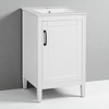 20" Bathroom Vanity with Ceramic Sink, Free-Standing Modern Vanity Cabinet with Adjustable U-Shaped Shelf and Dual Door Shelves - 4 of 4