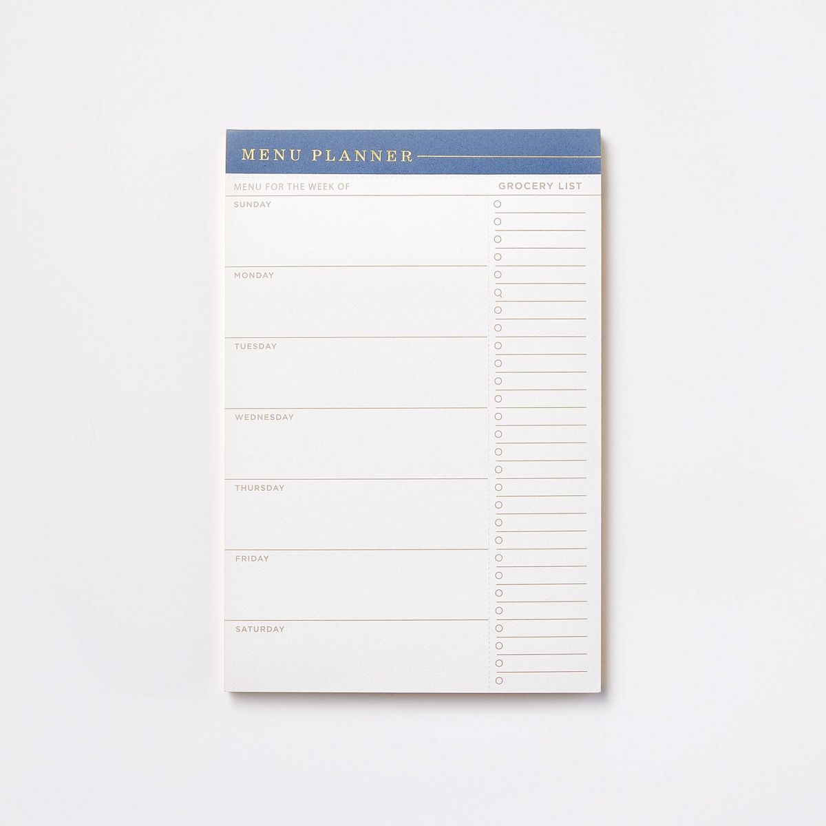 52 Page Special Rule Undated Weekly Menu Planner Blue Top - Threshold™: Recycled Paper Journal & Meal Planner