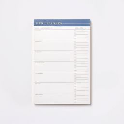 52 Page Special Rule Undated Weekly Menu Planner Blue Top - Threshold™: Recycled Paper Journal & Meal Planner