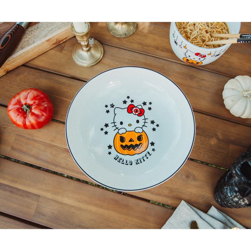 Silver Buffalo Sanrio Hello Kitty Pumpkin Boo 9-Inch Ceramic Coupe Dinner Bowl, 2 of 7