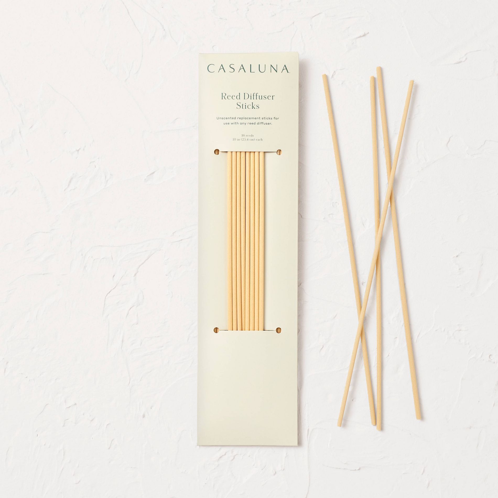 16ct Replacement Diffuser Reeds Tan - Casaluna™: Unscented, PET Material, Therapy Device Accessory