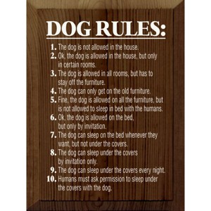 Slickblue Rustic Dog Lover Wall Decor – 10 Funny Dog Rules Sign – Pet Humor Wooden Accent – 9x12 inches, Color Options - 1 of 3