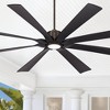 80" Possini Euro Design Defender Modern Indoor Outdoor Ceiling Fan with Dimmable LED Light Remote Oil Rubbed Bronze Black Damp Rated for Patio House - 2 of 4