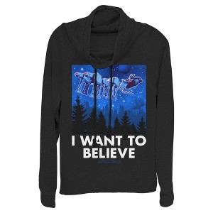 Juniors Womens Star Wars Christmas AT-AT Reindeer Cowl Neck Sweatshirt - 1 of 3