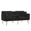 Velvet Futon Sofa Bed with Gold Legs & Cup Holders - 4 of 4