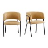 KWPZQEB Modern Kitchen Dining Chairs Set of 2, Linen Fabric Dining Chairs with Arms and Metal Legs, Upholstered Dining Room Chair, - 2 of 4