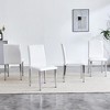 Dolonm Set of 4 PU Leather Chairs with Metal Legs, Modern Minimalist Dining Chairs 16.2x18.5x34.6 Inches - 4 of 4