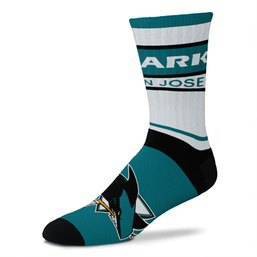 NHL San Jose Sharks Men's Bar Stripe Crew Socks - L