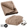 Heated Blanket 2-Pack - USB-Powered Throw Blankets for Travel, Home, Office, or Camping – Winter Car Accessories by Stalwart (Natural) - 3 of 4