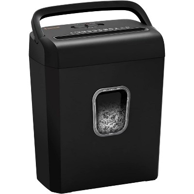 Bonsaii 6-Sheet Micro-Cut Shredder, High-Security for Home & Office, Shreds Credit Cards/Staples/Clips, Transparent Window Wastebasket