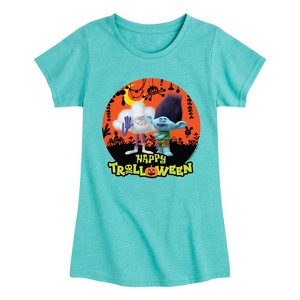 Girls' - Trolls - Happy Trolloween Branch and Cloud Guy Fitted Short Sleeve Graphic T-Shirt - 1 of 4