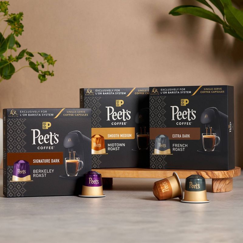 Peet&#39;s Caf&#233; Collection Coffee Capsules for L&#39;OR Barista Medium Roast - 11oz/30ct, 3 of 8