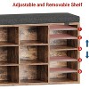 Storage Bench with Cushion - Adjustable Shoe Rack Cabinet for Entryway, Hallway, and Living Room - 4 of 4