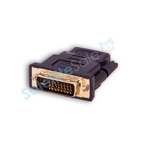 SatelliteSale Male DVI to Female VGA/HDMI Adapter 1080p Full HD PVC Black Converter - 1 of 4