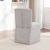 Okak Modern Style Wooden Armless Dining Chairs for Kitchen Dining Room,Upholstered Linen Seating Dining Chair Set of 2 - 4 of 4