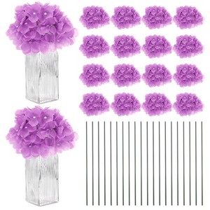 Unique Bargains Plastic Durable Realistic Reusable Silk Hydrangea Flowers with Stems for Home Decor/Wedding 9.84 In - 1 of 4