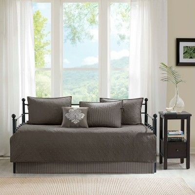 Dark Grey 6-Piece Reversible Twin Daybed Cover Set