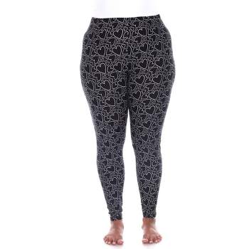 Women's Plus Size Printed Leggings White One Size Fits Most Plus