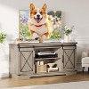 coucheta Farmhouse TV Stand for TVs, Rustic Entertainment Center with Sliding Barn Doors, Storage Cabinets & Adjustable Shelf, Media Console - 3 of 4