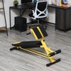 Naysaye Exercise Trainers Adjustable Hyper Extension Dumbbell Weight Bench with Foam Holders for Home Gym, Yellow and Black, 25.3"*57.5"*33.5" - 2 of 4