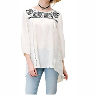 Women's Paisley Embroidered Top - KORI