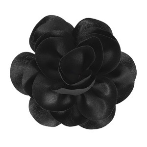 Unique Bargains Alloy Satin Fabric Big Rose Flower Dainty Brooches and Pins 1 Pc - 1 of 4