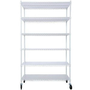 NicBex 82/84"H 6 Tier Wire Shelving Unit,6000LBS Height Adjustable Garage Storage Shelves,Heavy Duty Storage Rack with Wheels & Shelf Linerss - 1 of 4