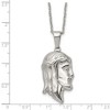 Black Bow Jewelry Stainless Steel Polished Jesus Profile Necklace, 22 Inch - 4 of 4
