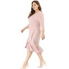 Agnes Orinda Women's Plus Size Cocktail V-neck Wrap Ruffled Midi Bodycon Dresses - 3 of 4