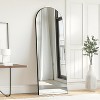 Wooakway 63"H Black Solid Wood Right Angle Arch Floor Mirror with Stand Full Length for Bedroom Living Room - 3 of 4
