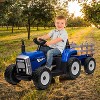 12V Kids Electric Tractor with Trailer, Ride On Car w/Remote, 7-LED Lights, 3-Speed Shift, MP3/USB, EVA Tires,35W - 2 of 4