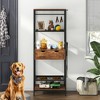 Lirago Black Vintage Cat Feeding Station 23.6x13.8x63"-3 Adjustable Bowls and Storage Shelves - 2 of 4