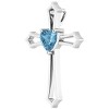 Pompeii3 7mm Blue Topaz Women's Heart Pendant in 14k Gold Necklace 7mm Tall - 2 of 4