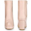 Allegra K Women's Square Toe Side Zip Chunky Heels Ankle Boots - 4 of 4