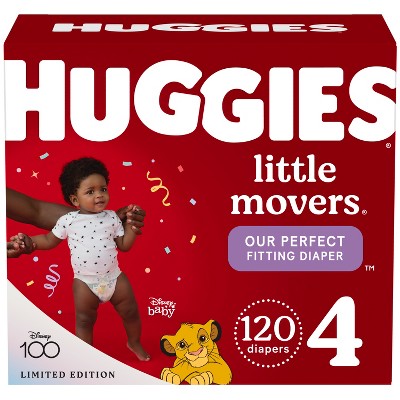 Image of Huggies Little Movers Baby Disposable Diapers - Size 4 -120ct