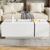 Coffee Table with Hidden Storage - Wide Tabletop, 2 Hidden Storage Space and 2 Large Drawers, Modern Design - 4 of 4