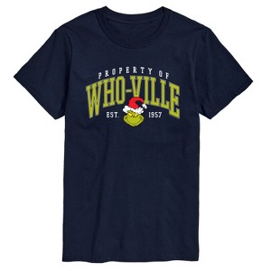 Men's - Dr. Seuss - The Grinch Whoville Collegiate Short Sleeve Graphic T-Shirt - 1 of 4